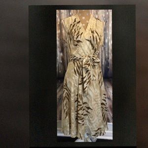 Evan Picone Beige with Brown Dress